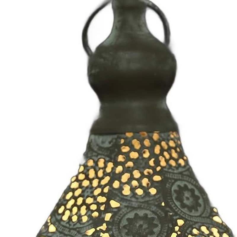 HomeRoots 12" Gray Metal Novelty Bedside Lamp With Black Cone Shade - 6.50 in. x 11.50 in. x 6.50 in.
