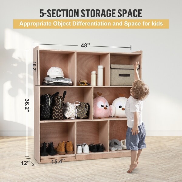 ash@子供５人　904545 Daycare Cubby with 5-Section Classroom Coat Locker, 10 Cubbies for