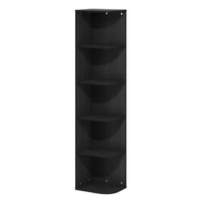 51.73 in. Tall Blackwood Wood 5-Shelf Bookcase