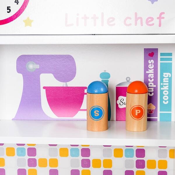 Shop Gymax Kids Wooden Pretend Cooking Playset Cookware Play Set Kitchen Overstock