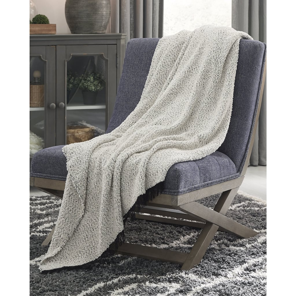 Leonita Black/White Throw