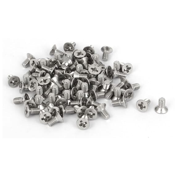 Screw Empty 80 Pcs M2x4mm 316 Stainless Steel Flat Head Phillips Machine Screws ...