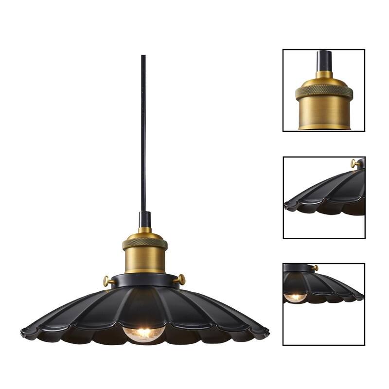 9.8 Inch hanging light black pendant light metal kitchen lights