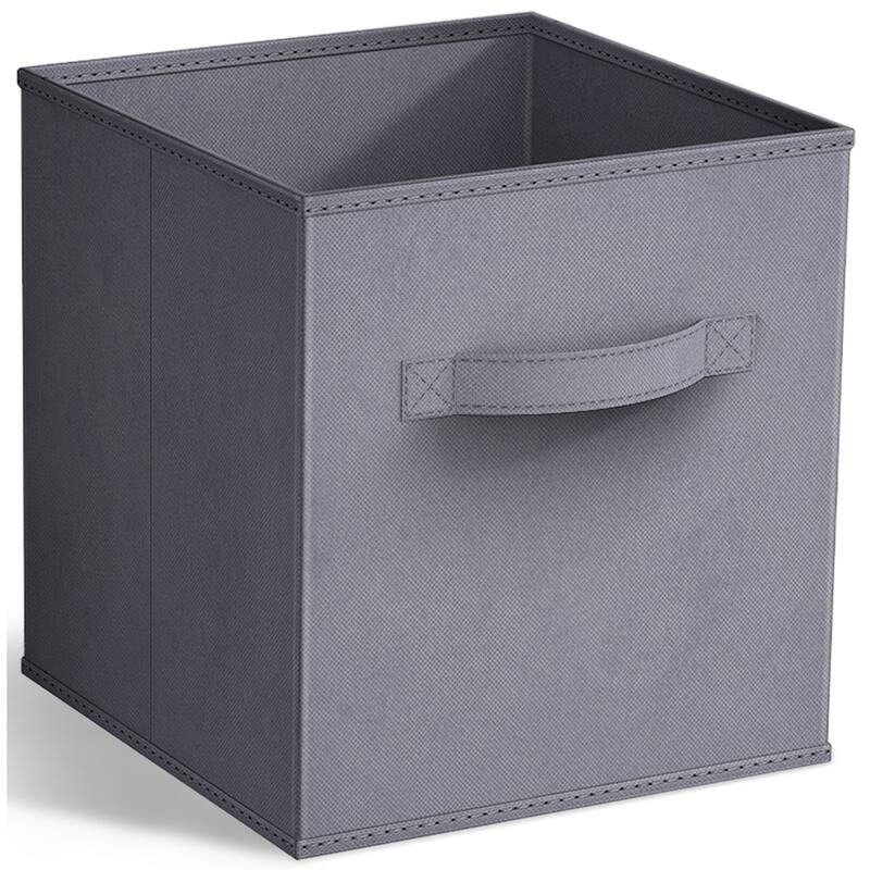 Sorbus 11" Foldable Storage Cube Basket Lightweight Organization Solutions - Single Pack - 11" x 10.5 x 10.5 - Grey