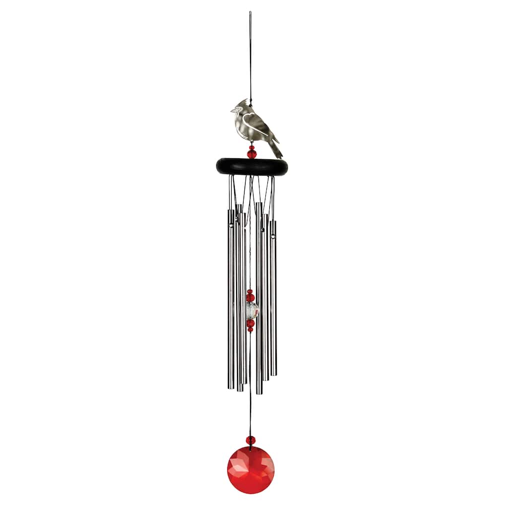 18 in. Woodstock Crystal Cardinal Wind Chime
