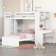 preview thumbnail 1 of 17, Multifunctional Design Loft Bed with Ladder, Wardrobe, Desk and Bookshelves, Full size, White White