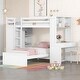 preview thumbnail 1 of 25, Twin Loft Bed with Workspace, Wardrobe & Movable Twin Bed - Versatile Design White