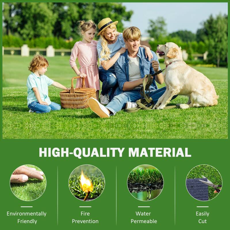 3.3 ft. x 10 ft. Outdoor Artificial Grass Runner Rug Realistic Artificial Turf Fake Grass