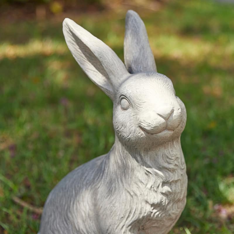 Glitzhome 18"H MGO Cute Sitting Rabbit Garden Statue Decoration