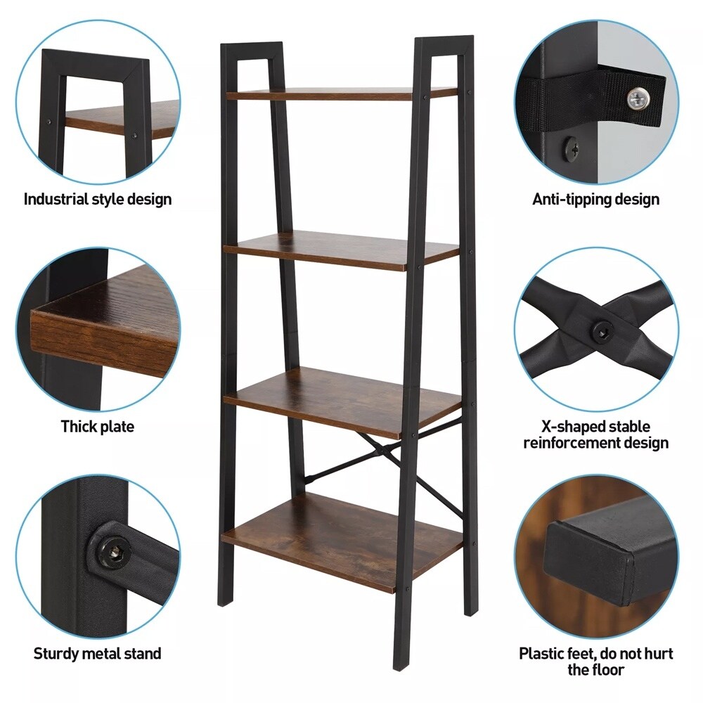 4-Tier-Bookcase-Bookshelf-