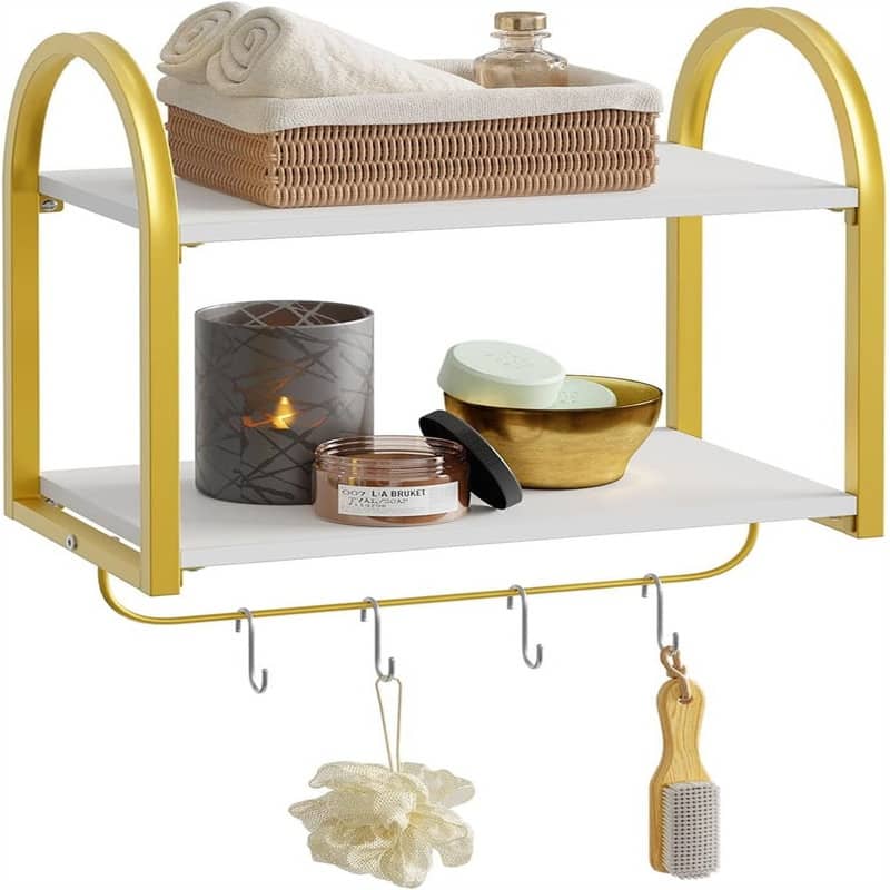 Floating Shelves for Wall Mounted - 9.5"D x 16"W x 17.4"H - 9.5"D x 16"W x 17.4"H - White