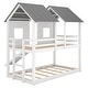 preview thumbnail 9 of 7, Twin Over Twin House Bunk Bed with Slide and Windows