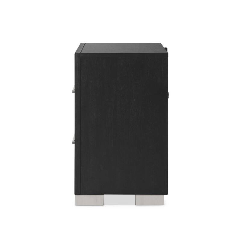 Furniture of America Alaric Modern Black Solid Wood 69-inch Makeup Vanity and 2 Nightstands Bedroom Set