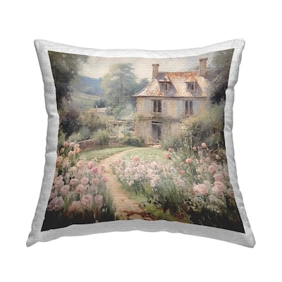 Stupell French Garden Cottage Printed Outdoor Throw Pillow Design by RileyB