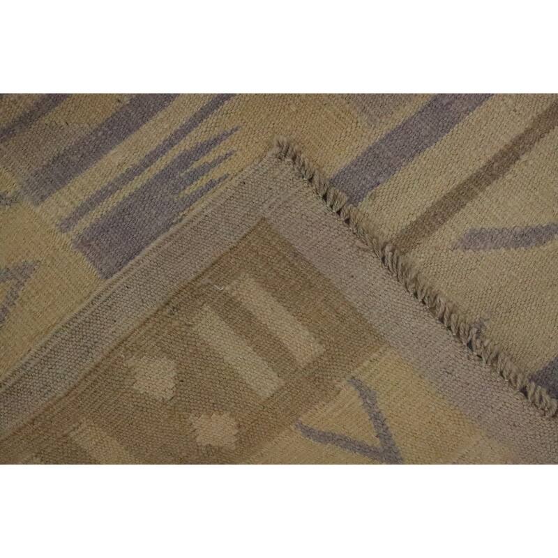 Hand Woven Oriental 100% Wool Carpet Southwestern Tribal Yellow & Gold Kilim Area Rug - 8' 0'' X 4' 10''