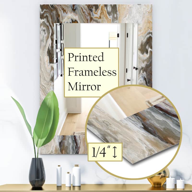 Designart 'Onyx Detail Composition' Mid-Century Mirror - Printed Wall Mirror