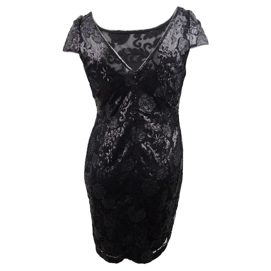 short sleeve sequin sheath dress