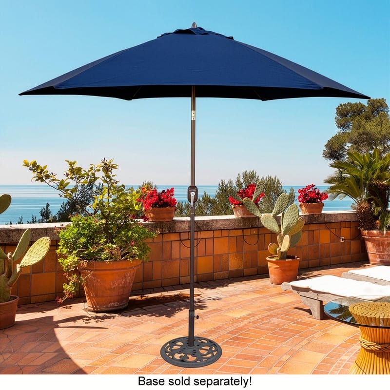 Tropishade 9 ft. Aluminum Bronze Patio Umbrella with Navy Cover