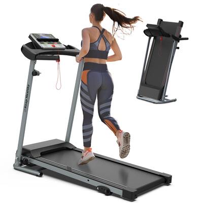 with Incline 2.5HP 12KM/H Electric Treadmill for Home Foldable,Music Cup Holder Heart Rate Sensor Walking Running Machine