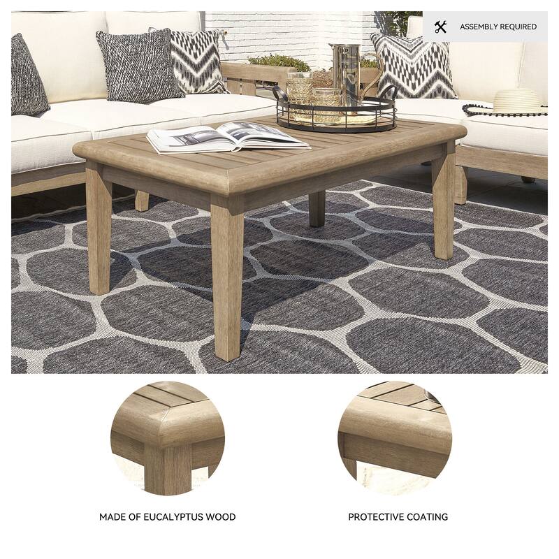 Signature Design by Ashley Gerianne Outdoor Brown Rectangular Cocktail Table - 50" W x 26" D x 18.63" H
