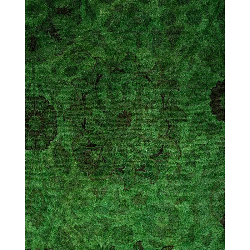 Overdyed, One-of-a-Kind Hand-Knotted Area Rug - Green - 5' 1" x 5' 6"