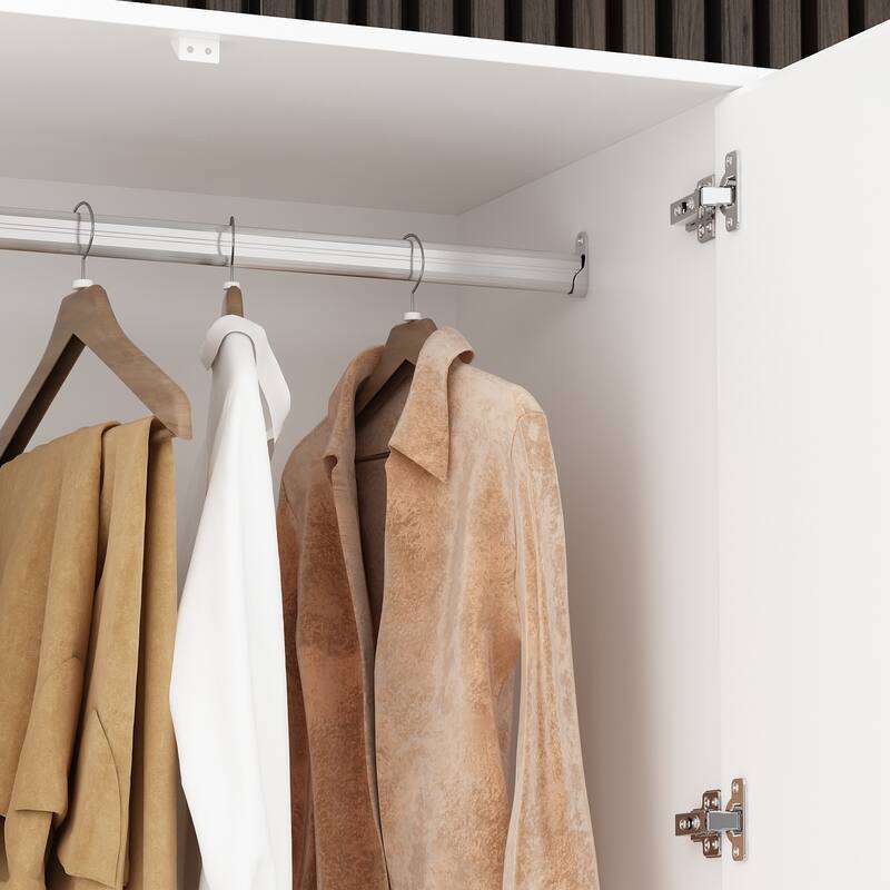 Modular Mirror Wardrobe White Bedroom Cabinet Storage Cabinet Armoire