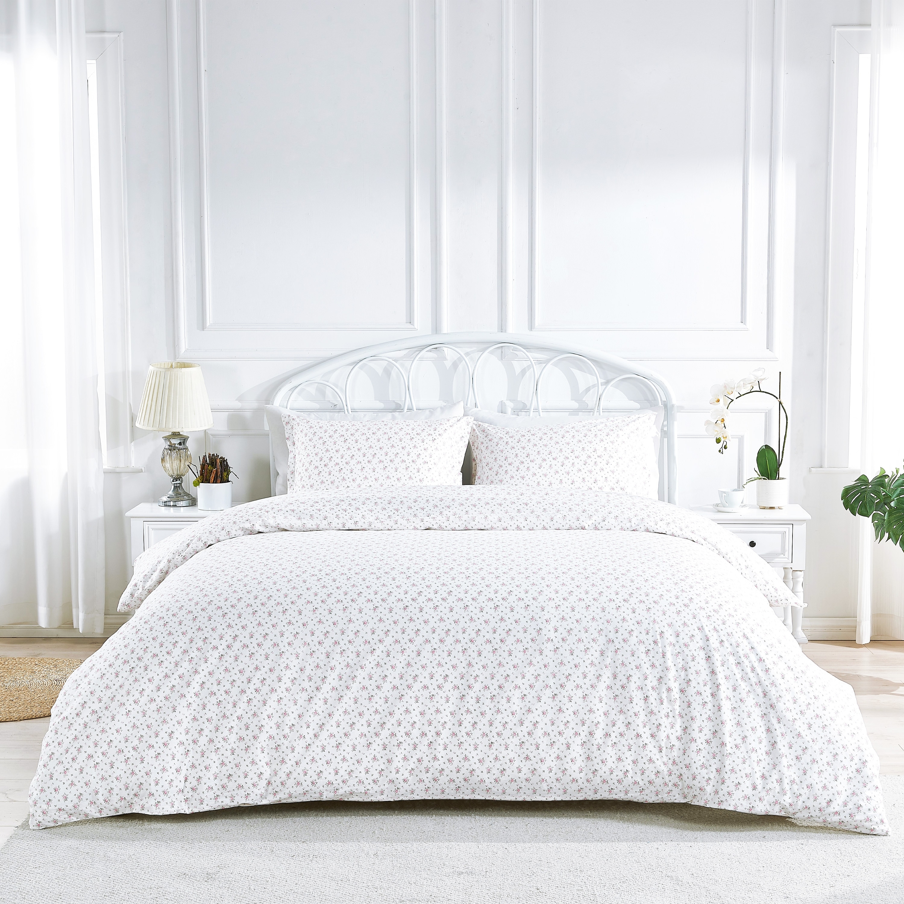Percale Cotton La Fleur Pink Duvet Set