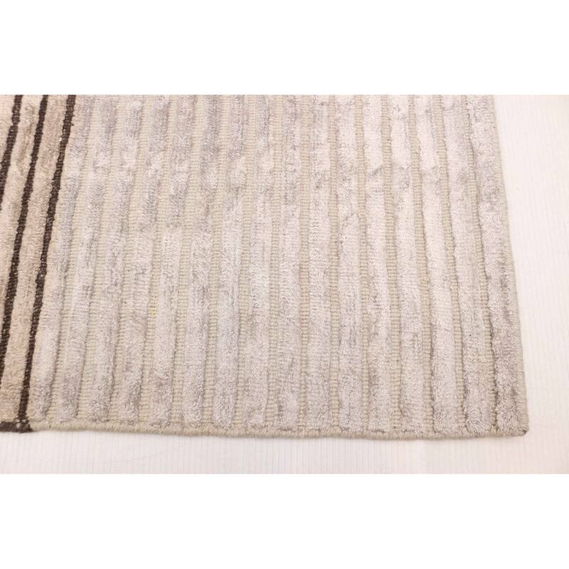 ECARPETGALLERY Hand Loomed Elysian Beige Rug - 5'4 x 7'8