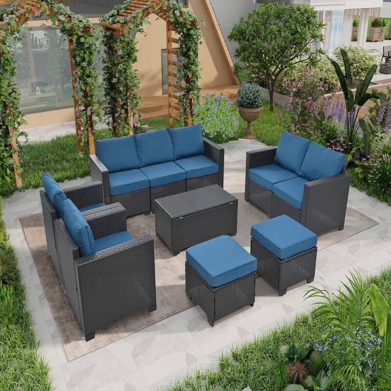 Outstanding Outdoor Patio Furniture Set with Multiple Comforts - Blue