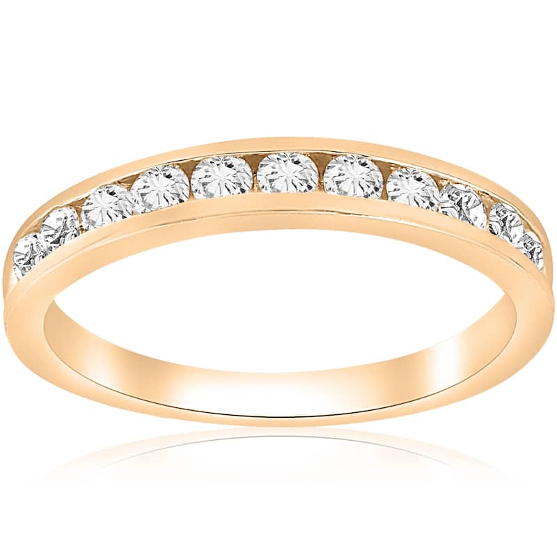 Bliss Diamond 1/2 cttw Diamond Channel Set Wedding Ring Yellow Gold - 6.5