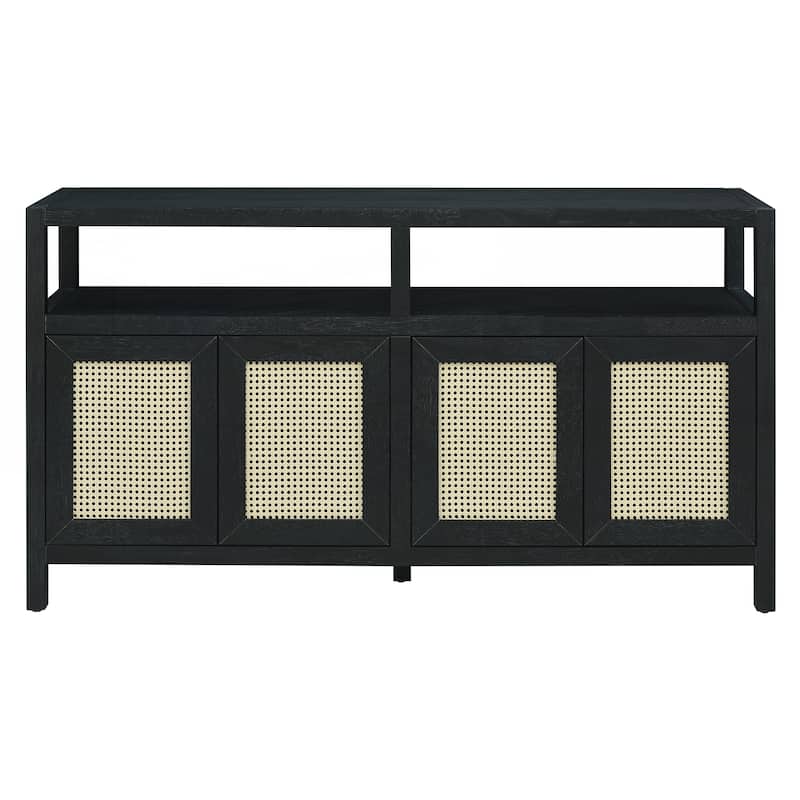 Bohemian Style Rattan Buffet Storage Cabinet
