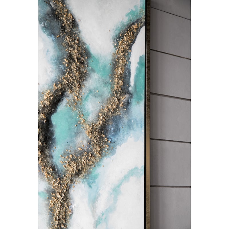 Modern Abstract Oil Painting Wall Decor with Hand Drawn Pattern, for Birthday and Housewarming Party