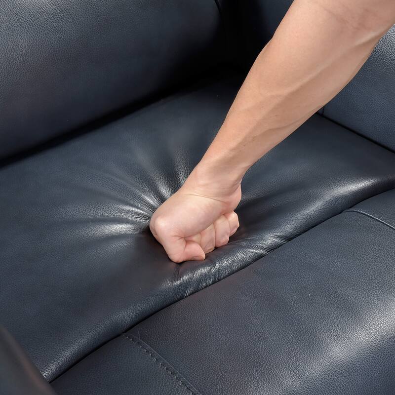 Esther 36" Leather Swivel Glider Recliner - Pull-Handle Motion