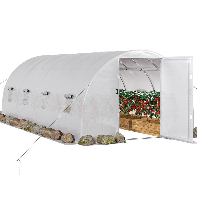 Moasis Greenhouse with Reinforced Steel Frame PE Cover