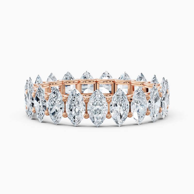 Auriya 14k Gold Marquise North-South Lab Grown Diamond Eternity Band 2.70 - 11.25 ct. tw. (F-G, VS) - 3.15 ct. wt. - 9 - Rose