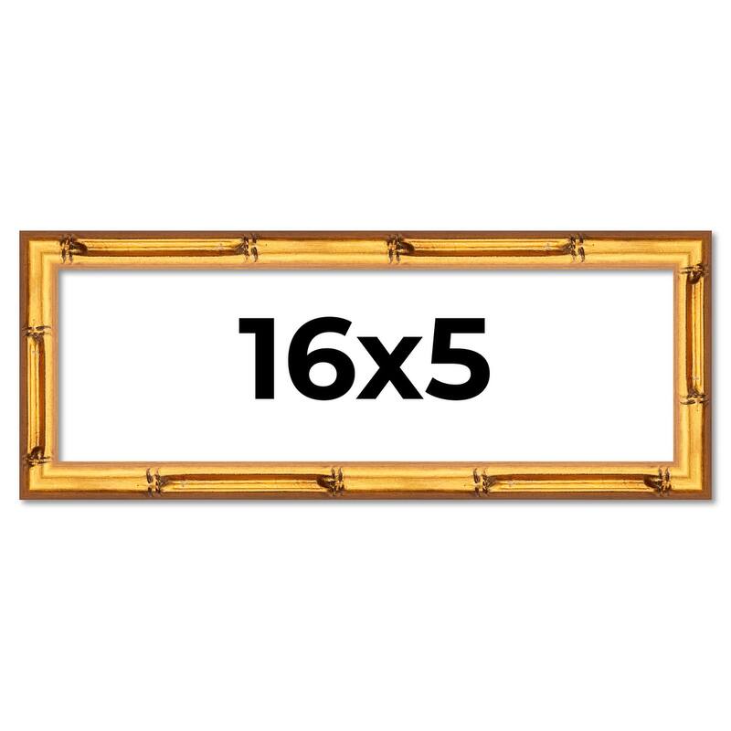 16x5 Frame Gold Bamboo Picture Frame Modern Photo Frame Includes UV Acrylic Shatter Guard Front Acid Free Foam Backing Board