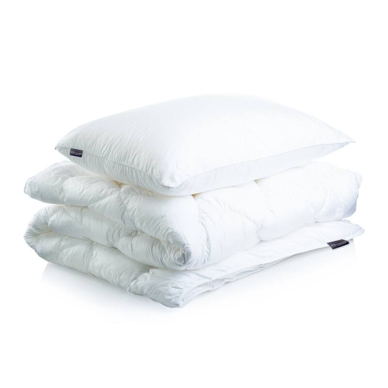 Lincove Move-in Bundle - White Down Comforter and Set of Two Cloud White Down Pillows