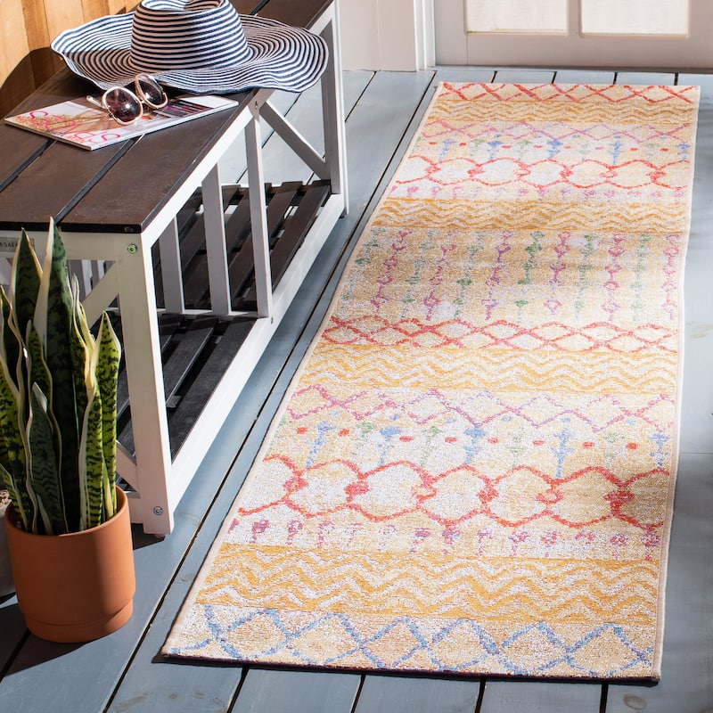 SAFAVIEH Summer Mimmi Boho Indoor/ Outdoor Waterproof Patio Backyard Rug