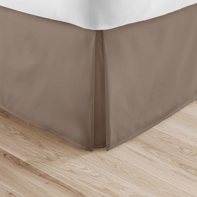 Becky Cameron Pleated 14-inch Drop Bed Skirt - King - Taupe