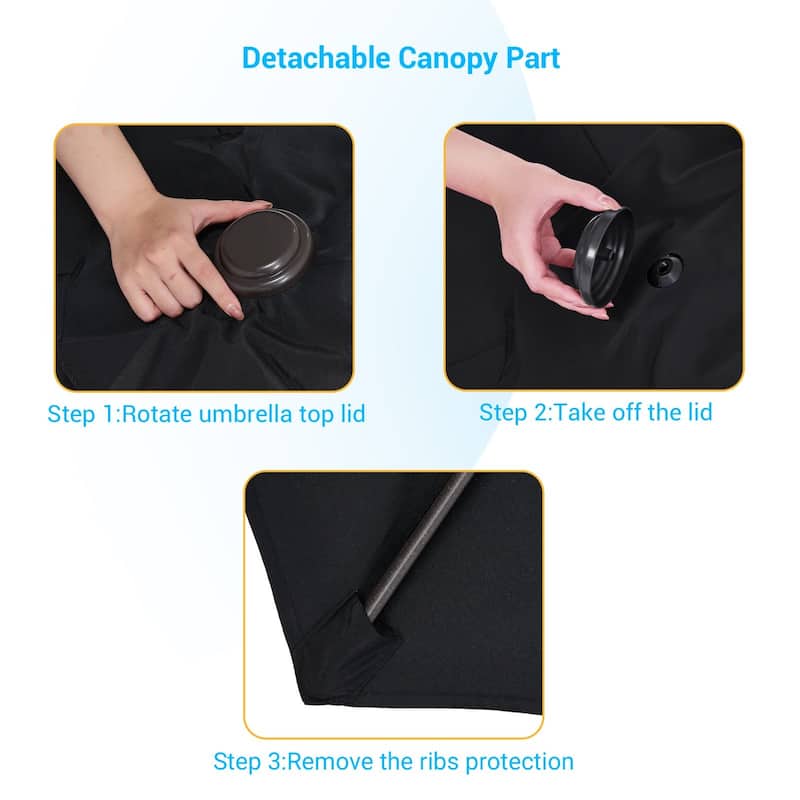 Bonosuki 7.5-foot Waterproof Sunshade Canopy Patio Umbrella