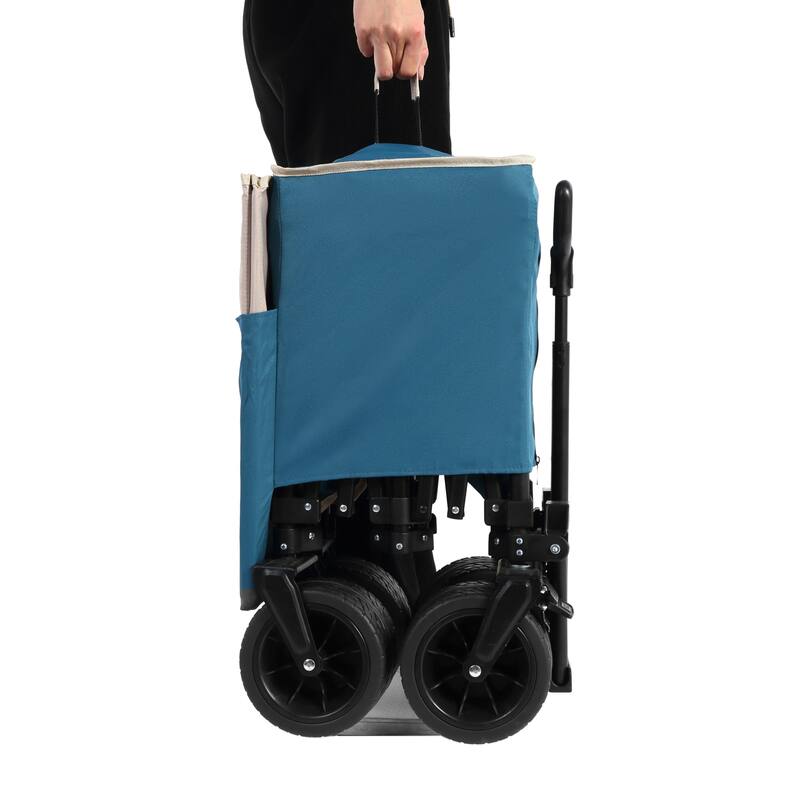 Beach Wagon with Big Wheels, Drink Holders, 300L Capacity, Foldable
