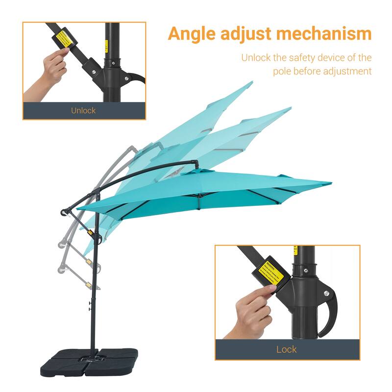 BONOSUKI 8.2Ft Outdoor Offset Umbrella w/Steel Frame,Angle Adjustment
