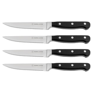 Steak Knives Set of 8, Rainbow Titanium Coated Stainless Steel