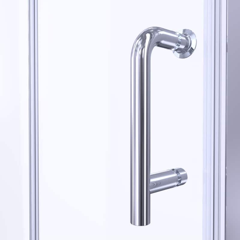 72"H 30"/32"/34"/36"W Adjustable Width Semi-Frameless Pivot Shower Door with Reversible Installation
