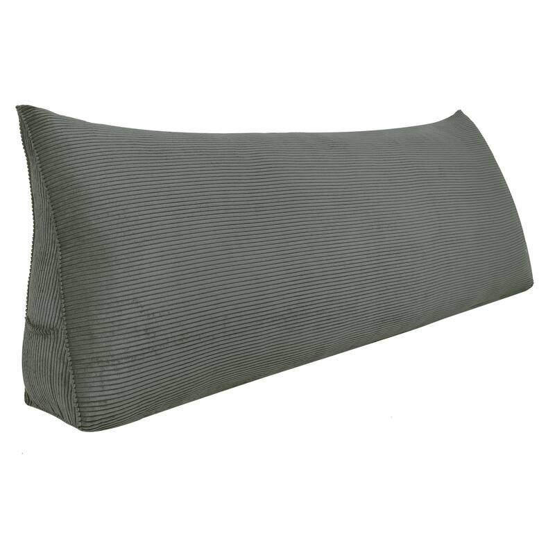 WOWMAX Large Bed Rest Reading Wedge Pillow Triangle Headboard Cushion - California King - Grey