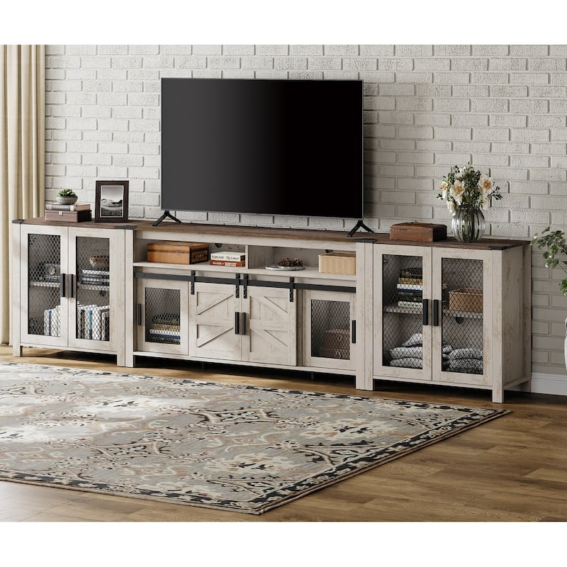 WAMPAT 2 in 1 TV Stand set for ups to 100 inch TV