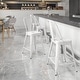preview thumbnail 89 of 97, 24'' High Metal Indoor-Outdoor Counter Height Stool with Back White