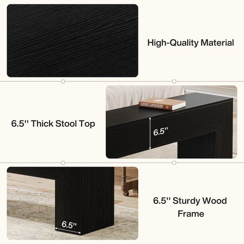 47-Inch Wood Dining Bench Entryway Bench