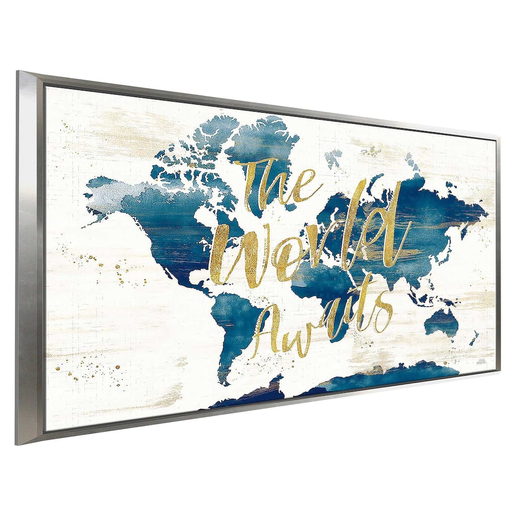 "Desert Blooms Abstact Map The World" Print on Floating Canvas