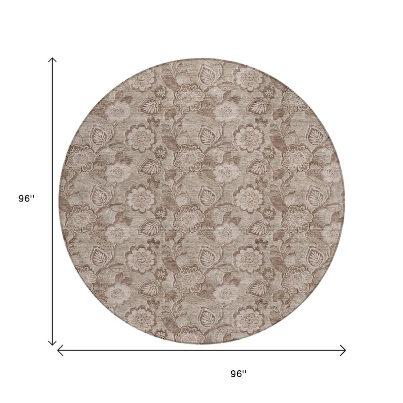 HomeRoots Floral Transitional Rectangle Outdoor Rug